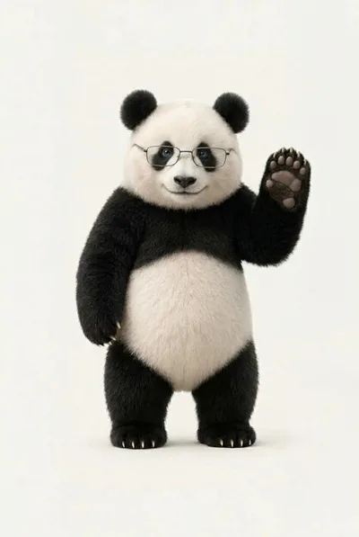Baron, le panda de Studio Bamboo, vous fait signe de la patte