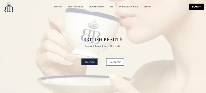 Nouveau site de British Beauté, institut de beauté à Albi, après la refonte par Studio Bamboo